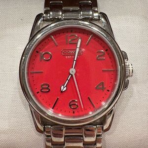 Coach Sydney Reddish Pink / Salmon Dial Stainless Steel Women's Watch ECU to NEW